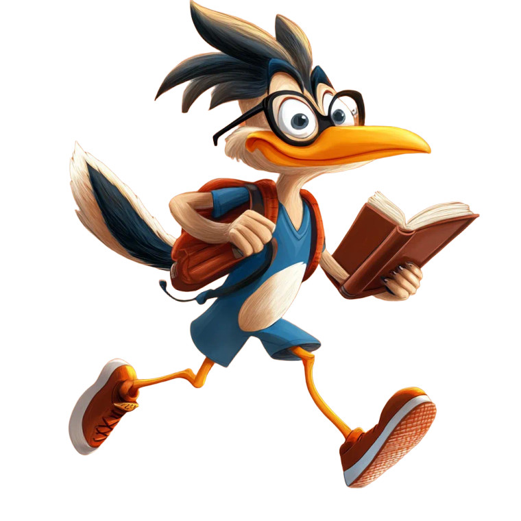 Cartoon Roadrunner College Hero Vinyl Car Decal Sticker – Waterproof & UV-Resistant 4.0"