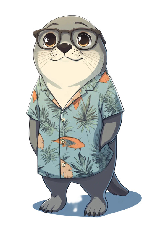 Cartoon Seal Glasses Hawaiian Vinyl Car Decal Sticker – Waterproof & UV-Resistant 4.48"