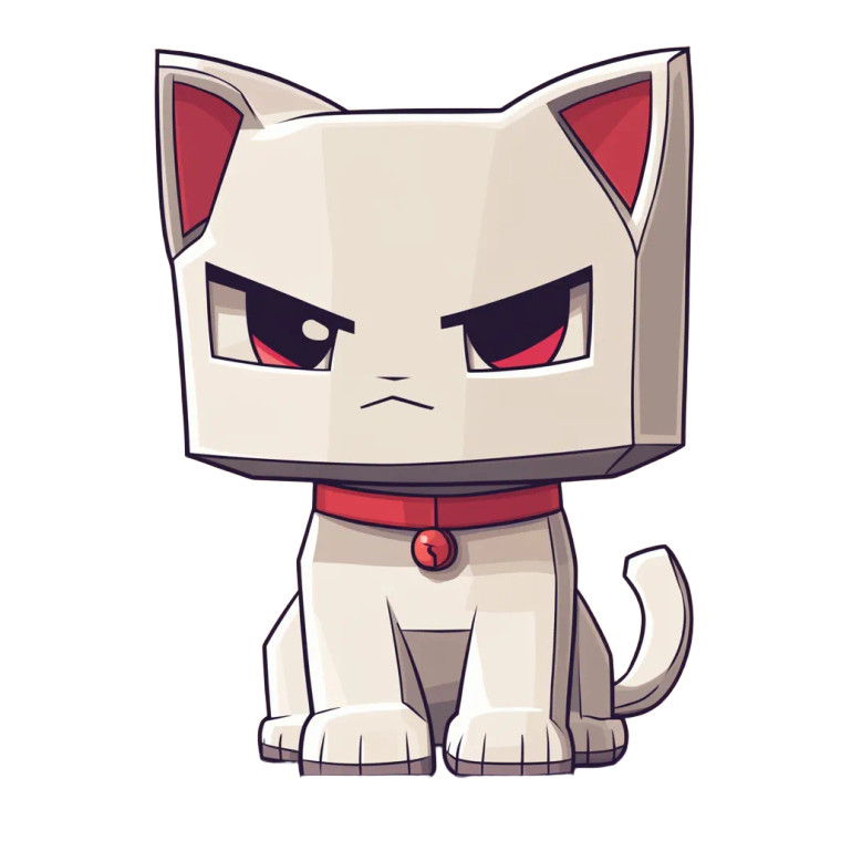 Chibi Blocky Cat Minecraft Vinyl Car Decal Sticker – Waterproof & UV-Resistant 4.0"