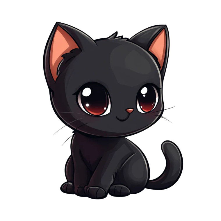 Chibi Cat Vinyl Car Decal Sticker – Waterproof & UV-Resistant 4.0"