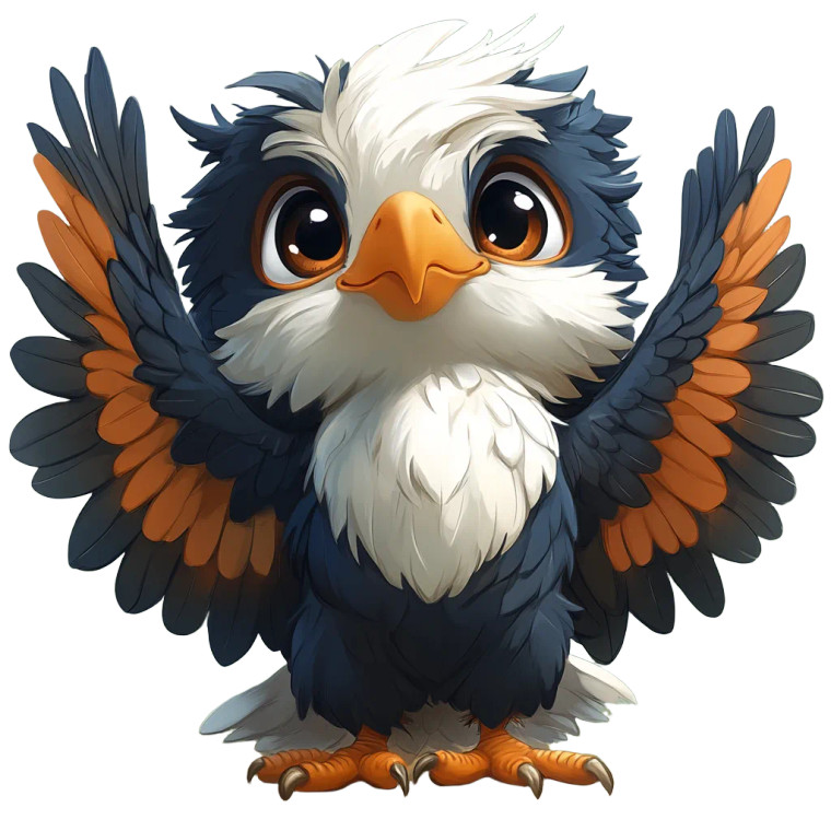 Chibi Eagle Spreading Wings Vinyl Car Decal Sticker – Waterproof & UV-Resistant 4.0" Chibi Eagle Spreading Wings Vinyl Car Decal Sticker – Waterproof & UV-Resistant 4.0"