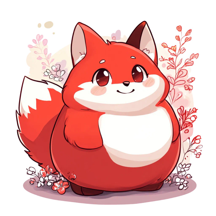 Chibi Fat Cute Fox Vinyl Car Decal Sticker – Waterproof & UV-Resistant 4.0"