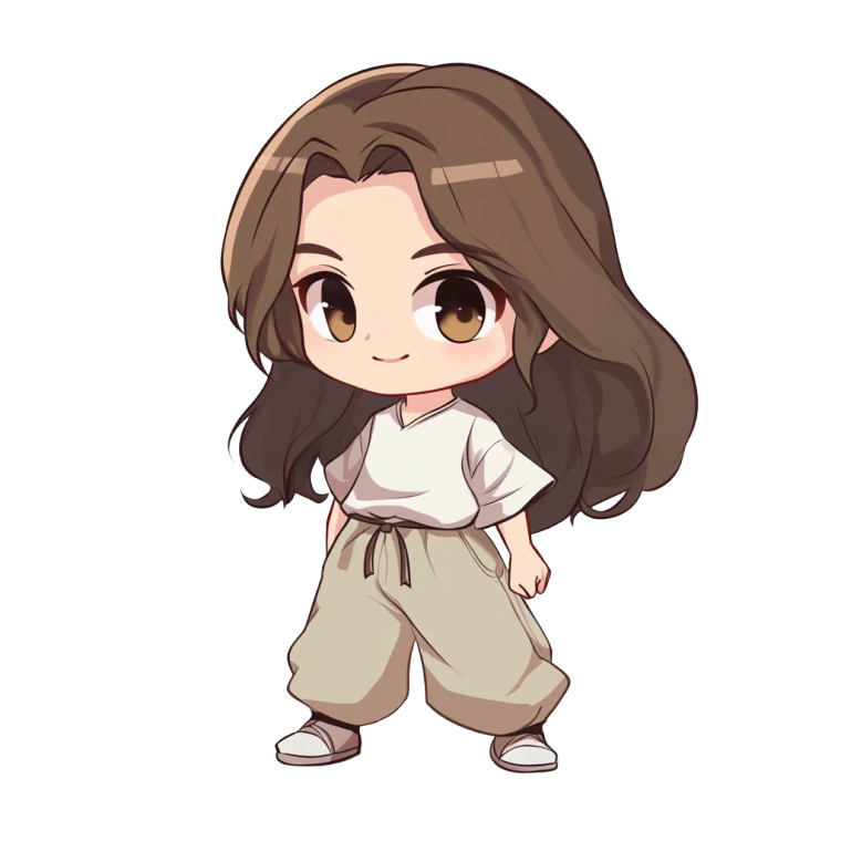 Chibi Female Xianxia Walking Vinyl Car Decal Sticker – Waterproof & UV-Resistant 4.0"