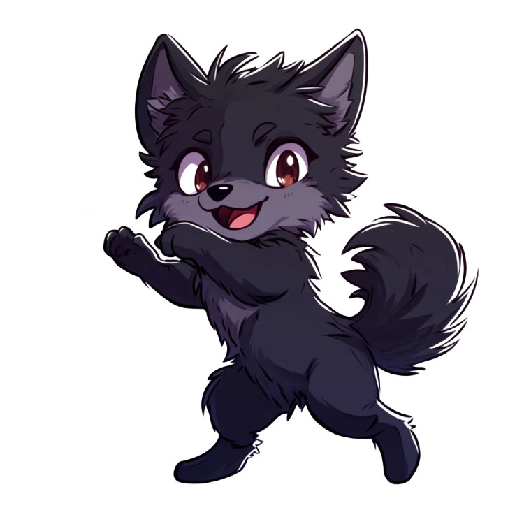 Chibi Fenrir Dancing Vinyl Car Decal Sticker – Waterproof & UV-Resistant 4.0"