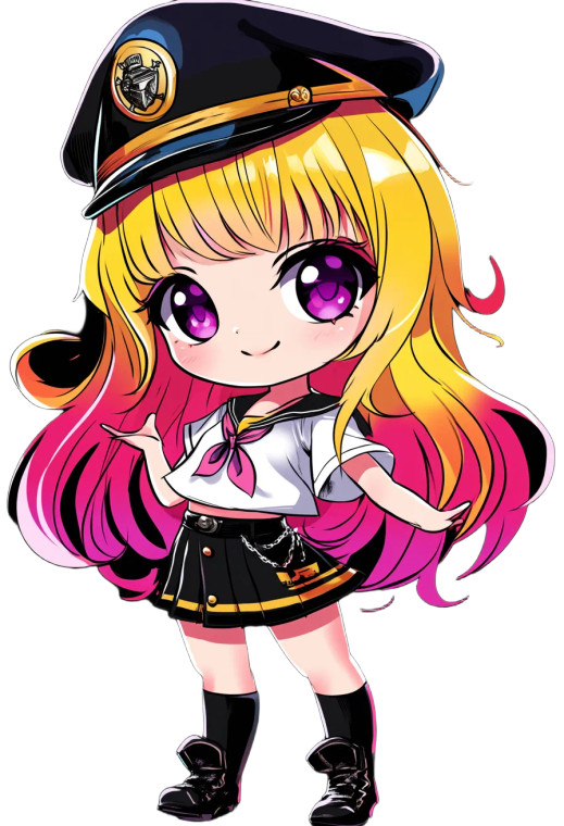 Chibi Girl Sailor Uniform Vinyl Car Decal Sticker – Waterproof & UV-Resistant 4.0"