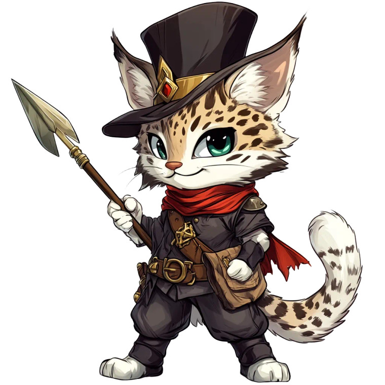 Chibi Lynx Warrior Vinyl Car Decal Sticker – Waterproof & UV-Resistant 4.0"