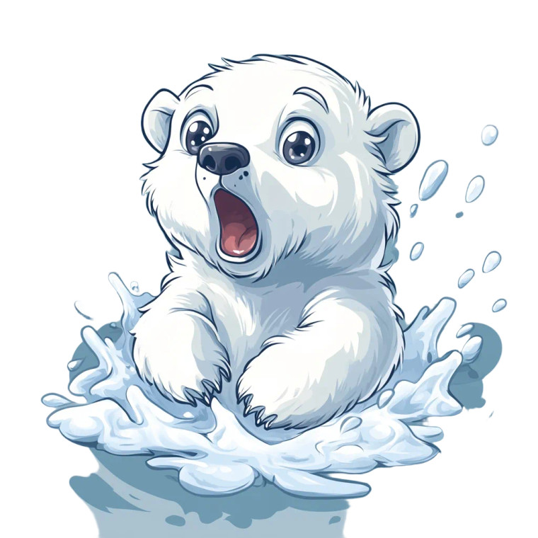 Chibi Polar Bear Surprised Vinyl Car Decal Sticker – Waterproof & UV-Resistant 4.0"