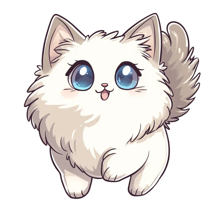 Chibi Ragdoll Cat Vinyl Car Decal Sticker – Waterproof & UV-Resistant 4.0"