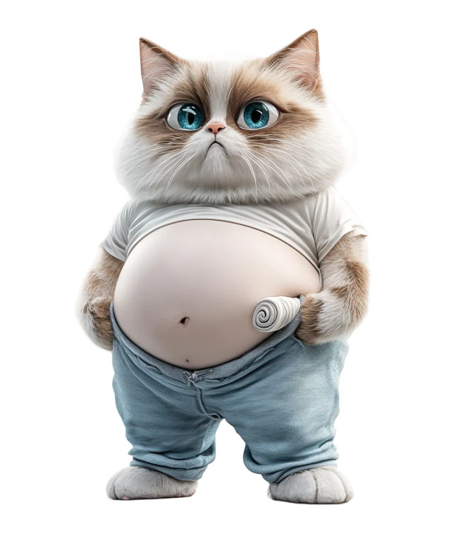 Chibi Ragdoll Cat Belly Vinyl Car Decal Sticker – Waterproof & UV-Resistant 4.0"