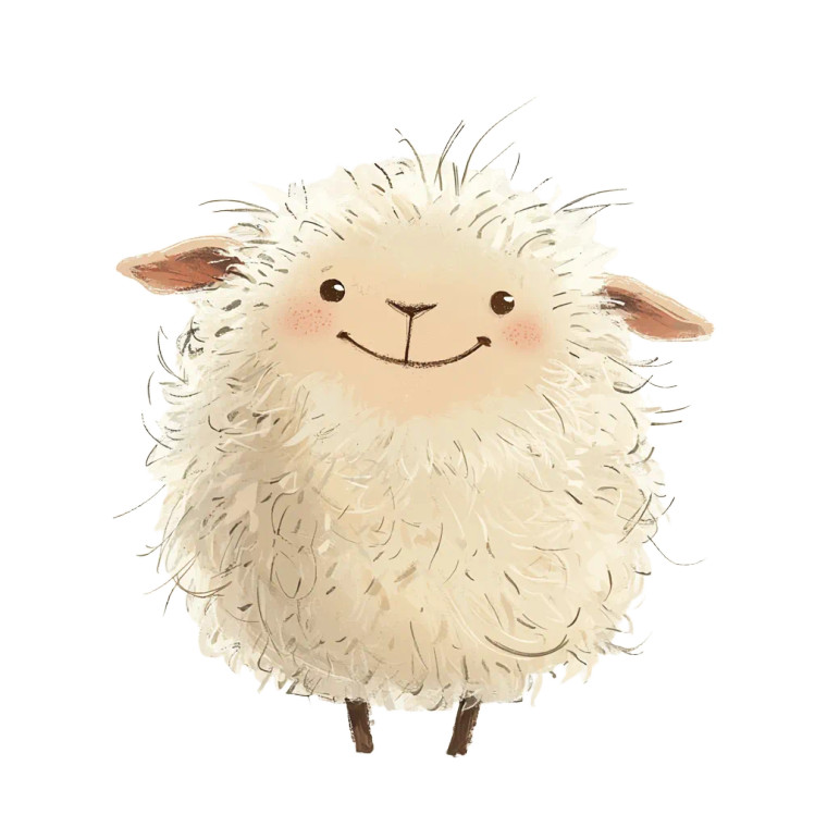 Chibi Sheep Joyful Vinyl Car Decal Sticker – Waterproof & UV-Resistant 4.0"