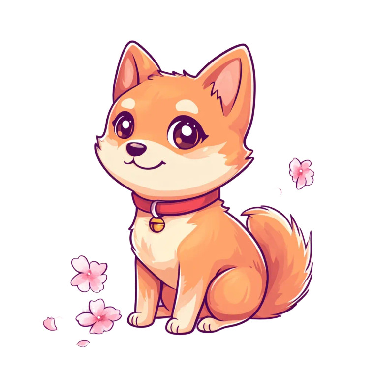 Chibi Shiba Dog Vinyl Car Decal Sticker – Waterproof & UV-Resistant 4.0"