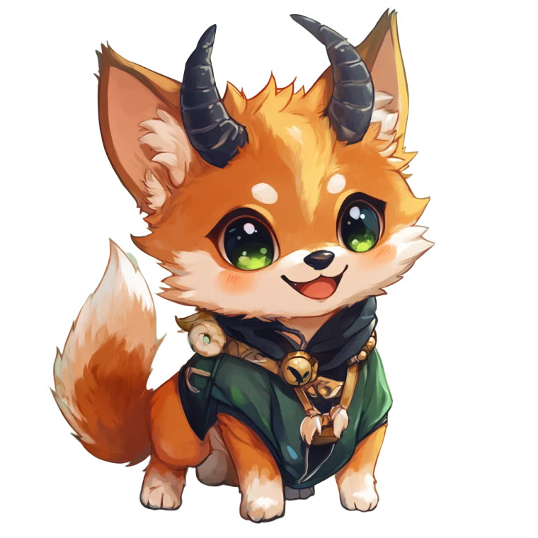 Chibi Shiba Illidan Horns Vinyl Car Decal Sticker – Waterproof & UV-Resistant 4.0"