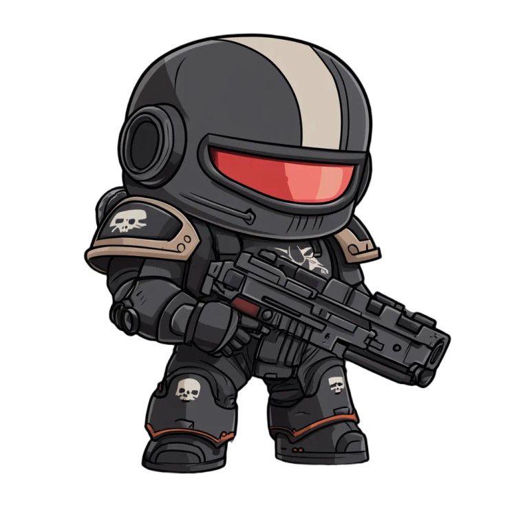Chibi Space Marine Vinyl Car Decal Sticker – Waterproof & UV-Resistant 4.0"