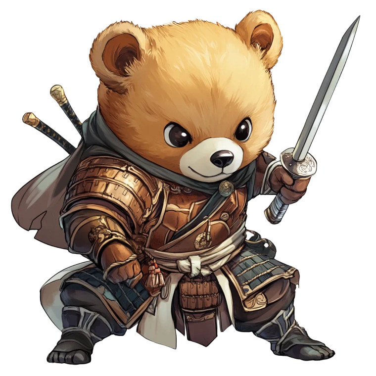 Chibi Superhero Bear Warrior Vinyl Car Decal Sticker – Waterproof & UV-Resistant 4.0"