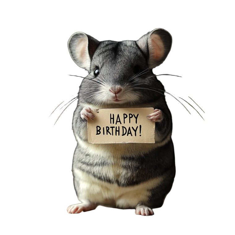 Chinchilla Birthday Sign Vinyl Car Decal Sticker – Waterproof & UV-Resistant 4.0"