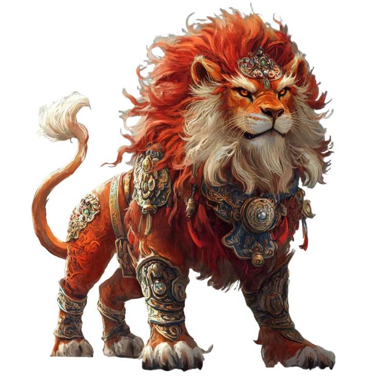 Chinese Mythical Lion Game Art Vinyl Car Decal Sticker – Waterproof & UV-Resistant 4.0"