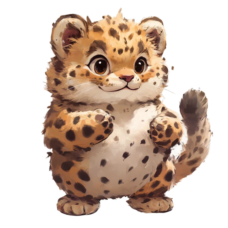 Chubby Adorable Furry Leopard Vinyl Car Decal Sticker – Waterproof & UV-Resistant 4.0"
