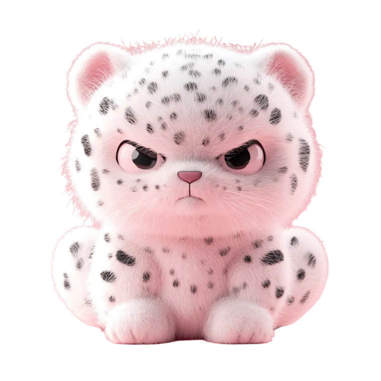 Chubby Adorable Leopard Plush Vinyl Car Decal Sticker – Waterproof & UV-Resistant 4.0"