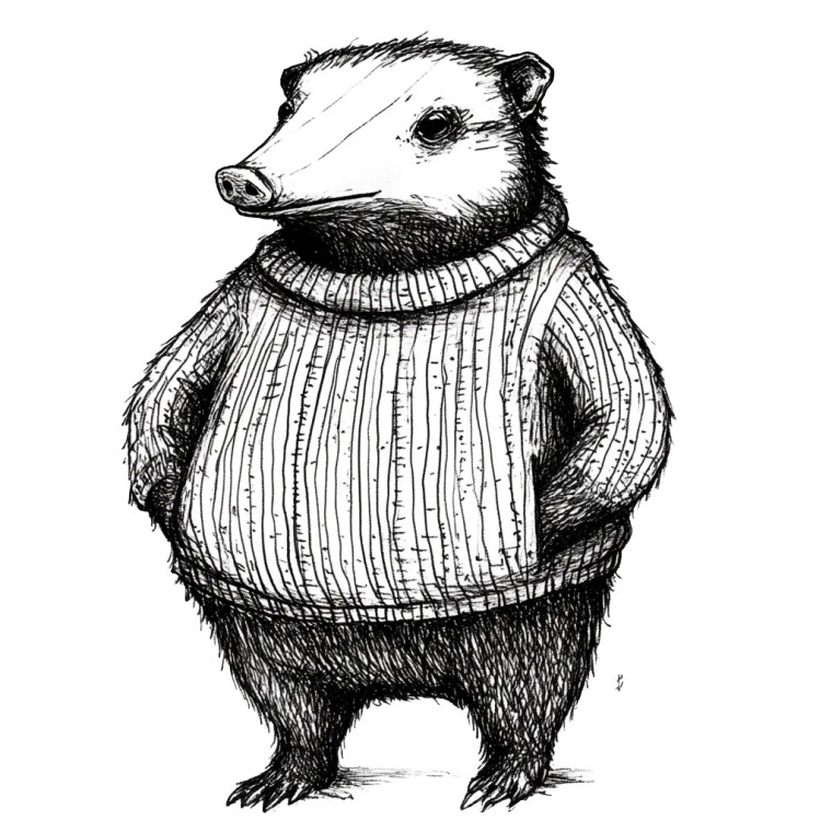 Chubby Anteater Pullover Drawing Vinyl Car Decal Sticker – Waterproof & UV-Resistant 4.0"