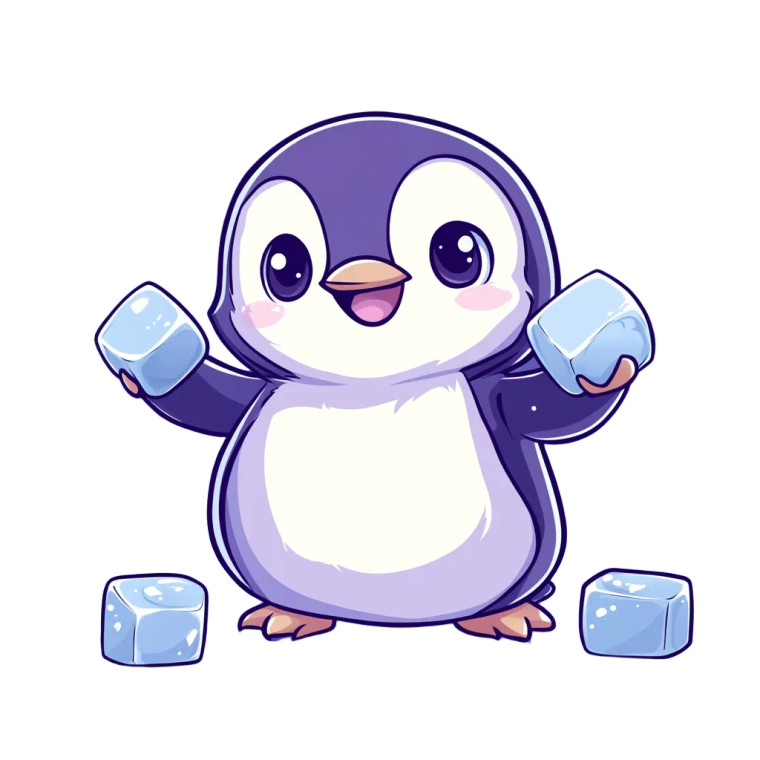 Chubby Penguin Ice Cubes Vinyl Car Decal Sticker – Waterproof & UV-Resistant 4.0"