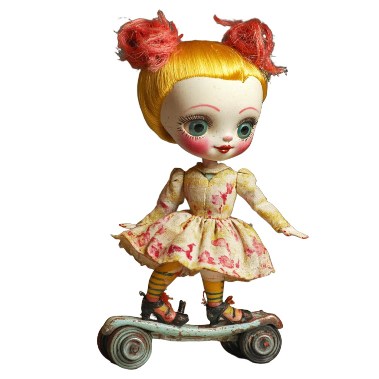 Classic Doll Roller Skating Vinyl Car Decal Sticker – Waterproof & UV-Resistant 4.0"
