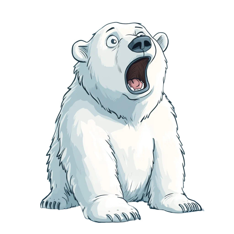 Confused Polar Bear Vinyl Car Decal Sticker – Waterproof & UV-Resistant 4.0"