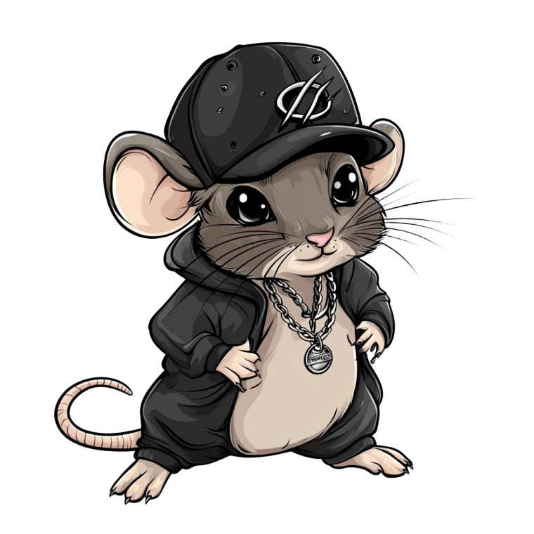 Cool Rat Badboy Cartoon Vinyl Car Decal Sticker – Waterproof & UV-Resistant 4.0"
