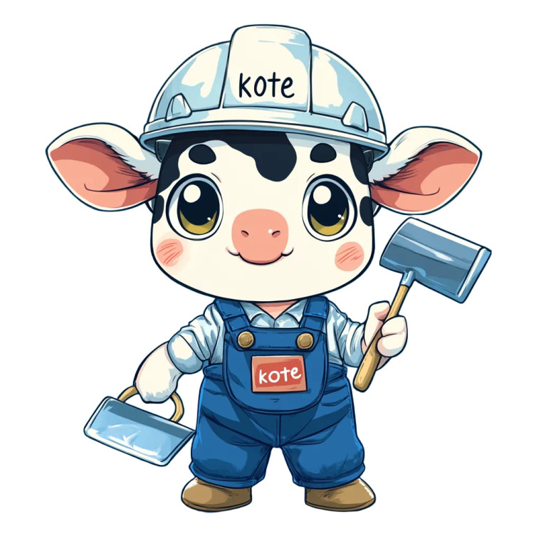 Cow Construction Character Vinyl Car Decal Sticker – Waterproof & UV-Resistant 4.0"