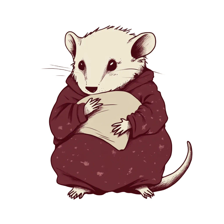 Cozy Possum Pajamas Vinyl Car Decal Sticker – Waterproof & UV-Resistant 4.0"