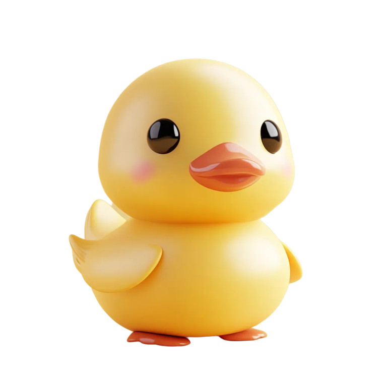 Cute 3D Duck Vector Vinyl Car Decal Sticker – Waterproof & UV-Resistant 4.0"