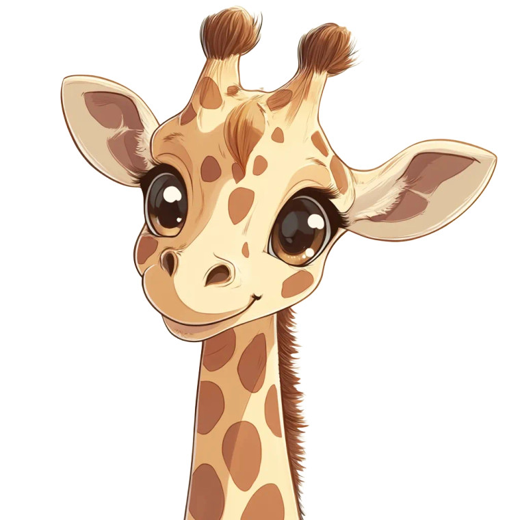 Cute Anime Giraffe Vinyl Car Decal Sticker – Waterproof & UV-Resistant 4.0"