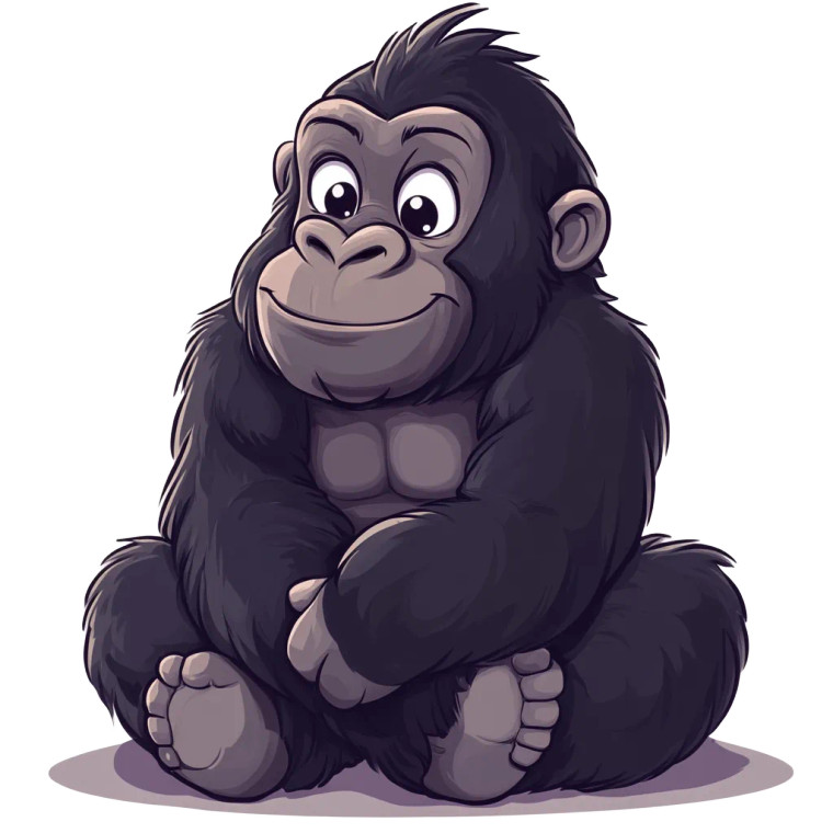 Cute Anime Gorilla Vinyl Car Decal Sticker – Waterproof & UV-Resistant 4.0"