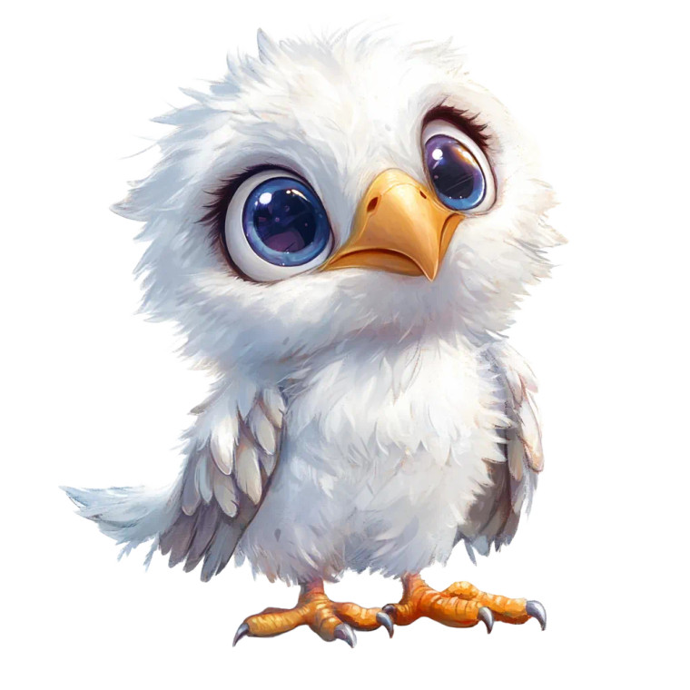 Cute Baby Bald Eagle Vinyl Car Decal Sticker – Waterproof & UV-Resistant 4.0"