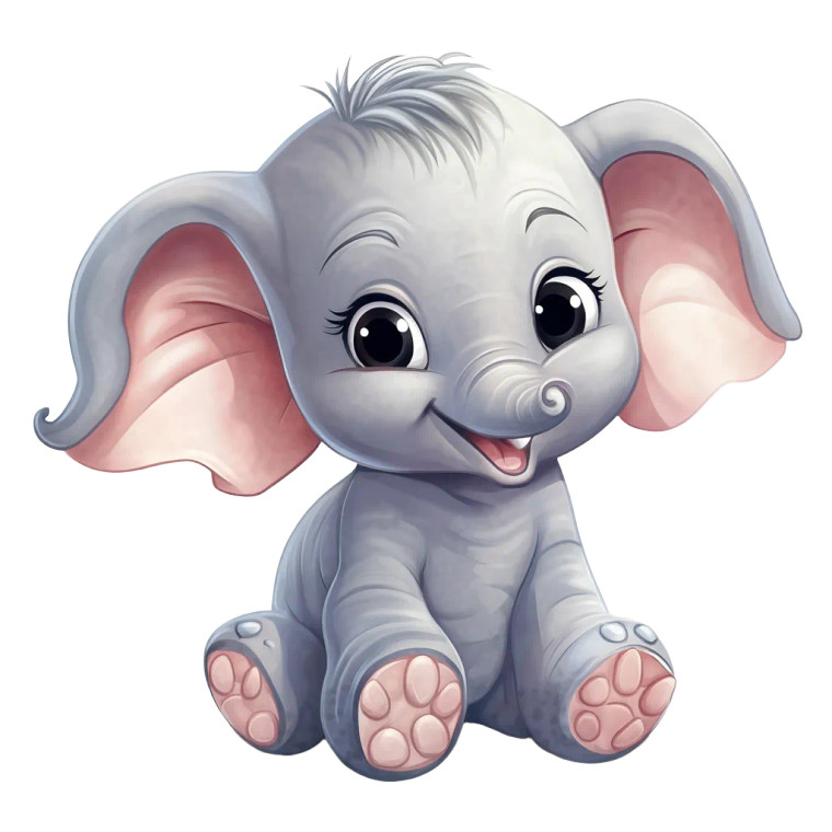 Cute Baby Elephant Cartoon Vinyl Car Decal Sticker – Waterproof & UV-Resistant 4.0"