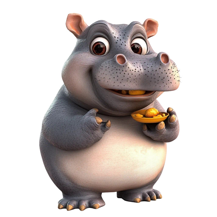 Cute Baby Hippo Feeding Vinyl Car Decal Sticker – Waterproof & UV-Resistant 4.0"