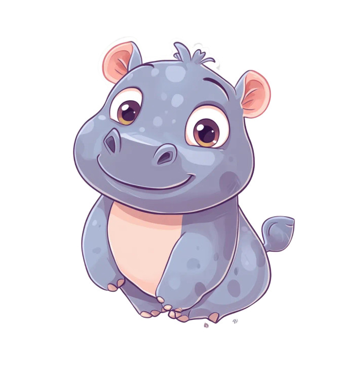 Cute Baby Hippo Sticker Vinyl Car Decal Sticker – Waterproof & UV-Resistant 4.0"