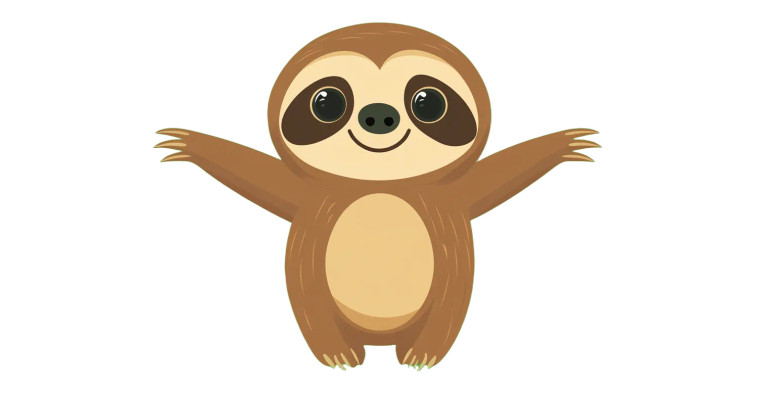 Cute Baby Sloth Vector Vinyl Car Decal Sticker – Waterproof & UV-Resistant 7.67"