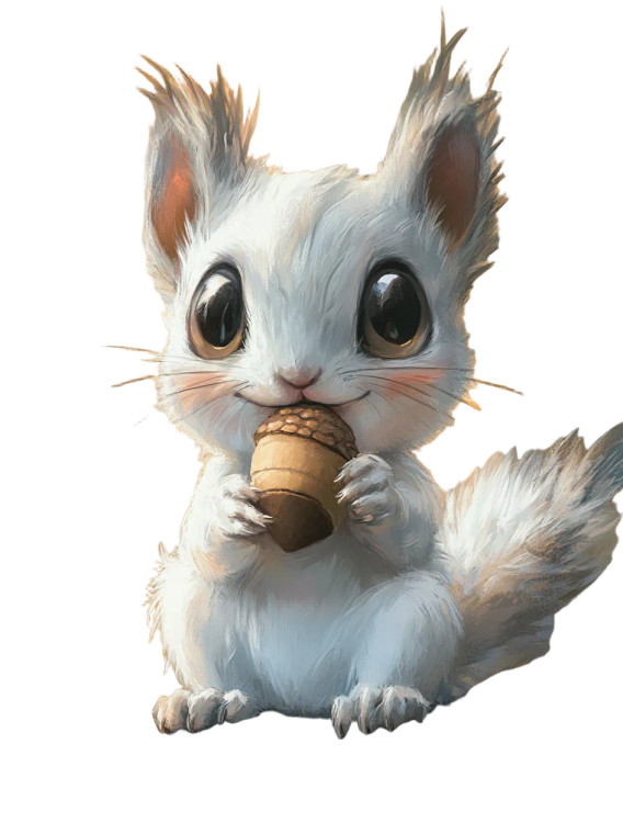 Cute Baby Squirrel Acorn Vinyl Car Decal Sticker – Waterproof & UV-Resistant 4.0"