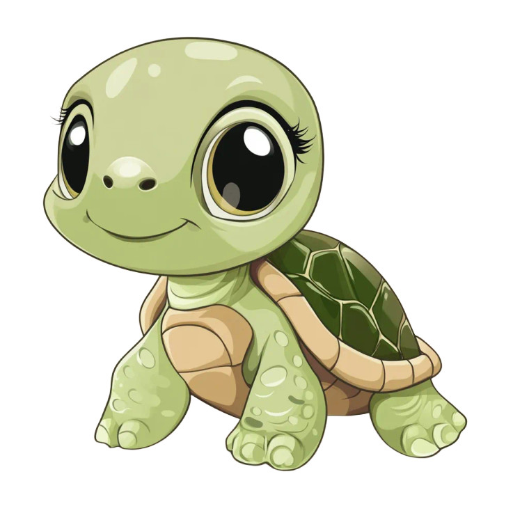 Cute Baby Turtle Vector Vinyl Car Decal Sticker – Waterproof & UV-Resistant 4.0"