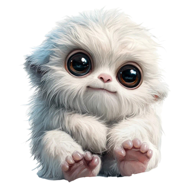 Cute Baby Yeti White Vinyl Car Decal Sticker – Waterproof & UV-Resistant 4.0"