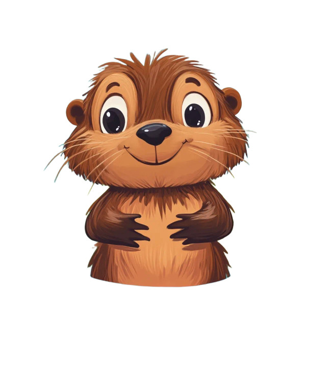Cute Big Eyed Beaver Vinyl Car Decal Sticker – Waterproof & UV-Resistant 4.0"