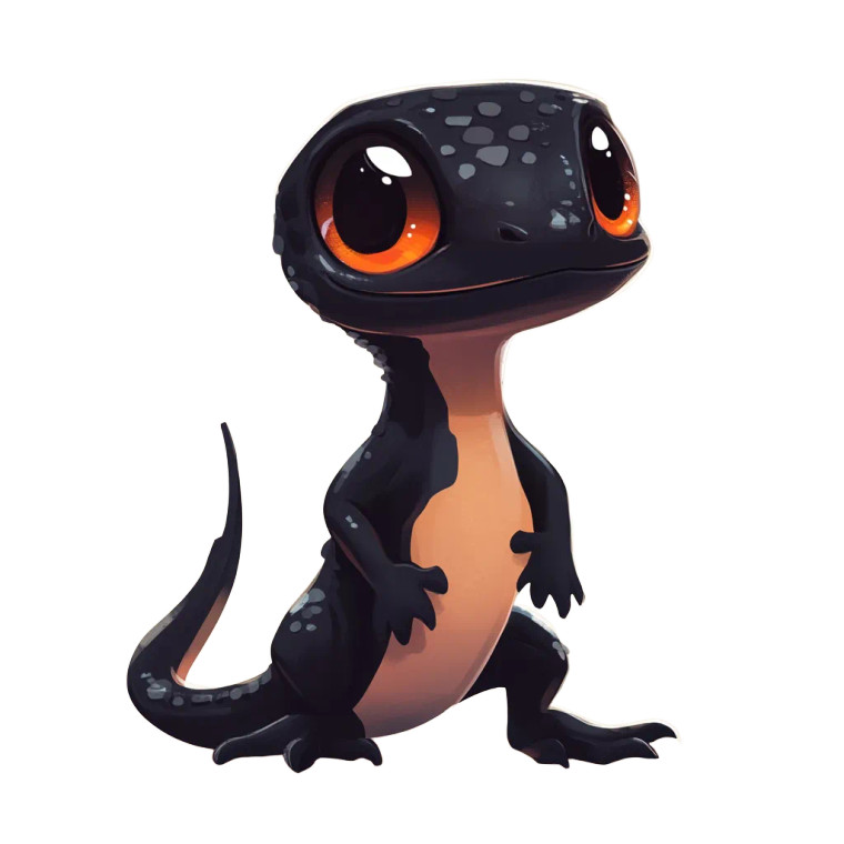 Cute Black Lizard 2D Vinyl Car Decal Sticker – Waterproof & UV-Resistant 4.0"
