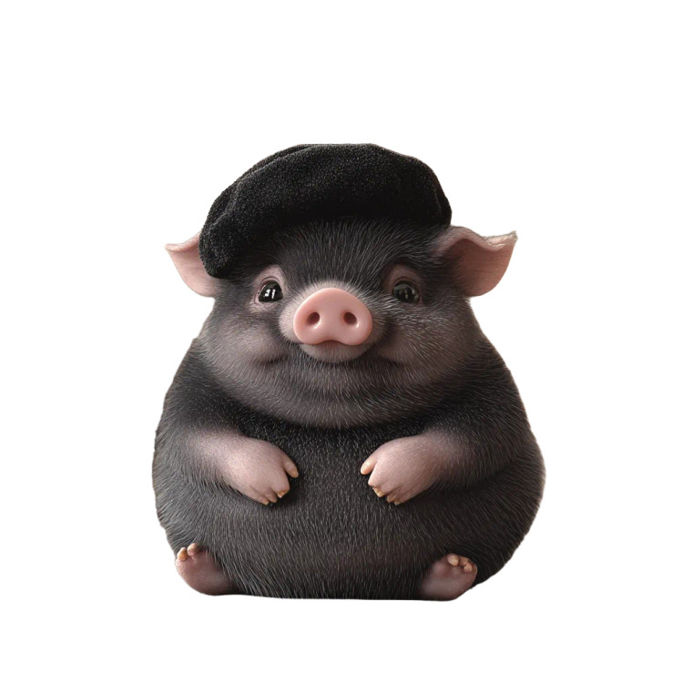 Cute Black Piglet Sofa Vinyl Car Decal Sticker – Waterproof & UV-Resistant 4.0"