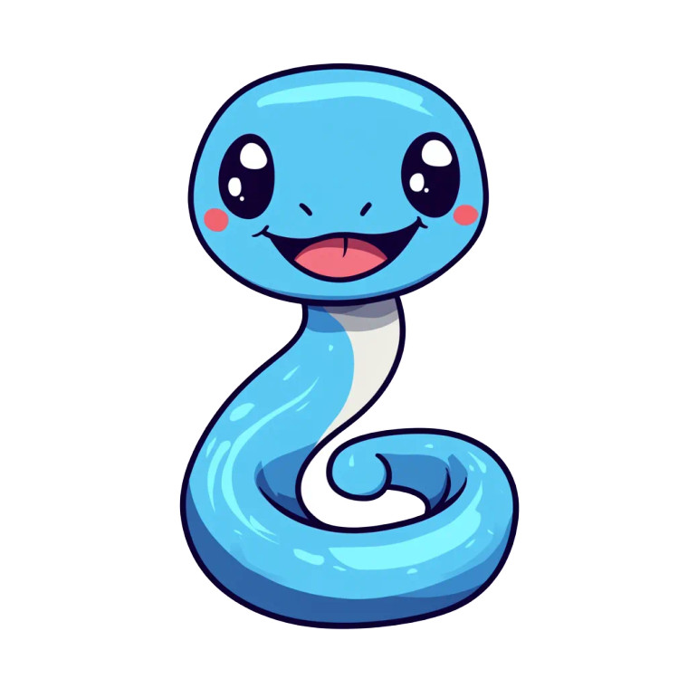 Cute Blue Snake Doodle Vinyl Car Decal Sticker – Waterproof & UV-Resistant 4.0"