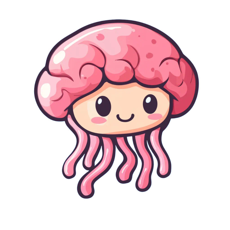 Cute Brain Jellyfish Vinyl Car Decal Sticker – Waterproof & UV-Resistant 4.0"