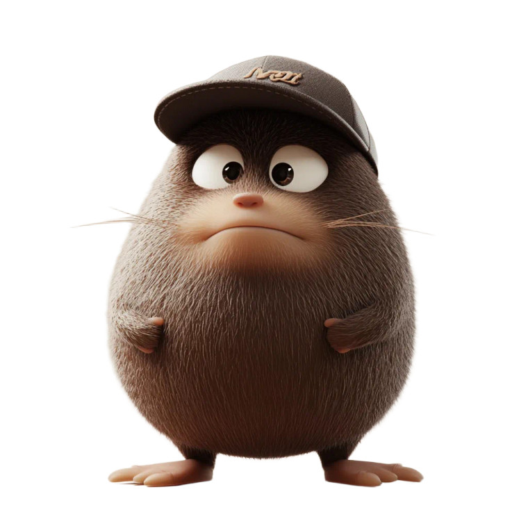 Cute Brown Mole Character Vinyl Car Decal Sticker – Waterproof & UV-Resistant 4.0"