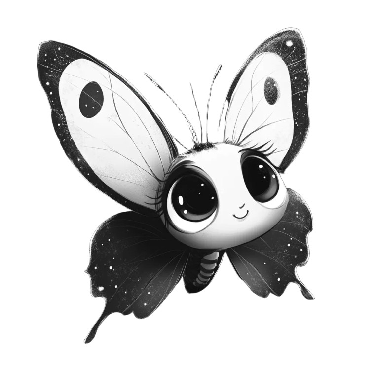 Cute Butterfly Bw Vinyl Car Decal Sticker – Waterproof & UV-Resistant 4.0"
