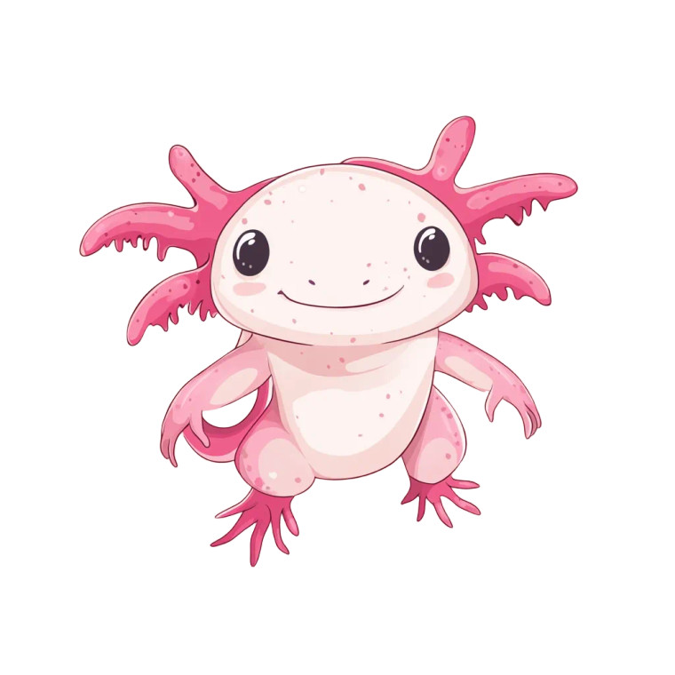 Cute Cartoon Axolotl Vector Vinyl Car Decal Sticker – Waterproof & UV-Resistant 4.0"