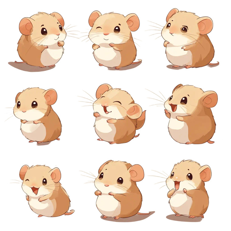 Cute Cartoon Hamster Sheet Vinyl Car Decal Sticker – Waterproof & UV-Resistant 4.0"
