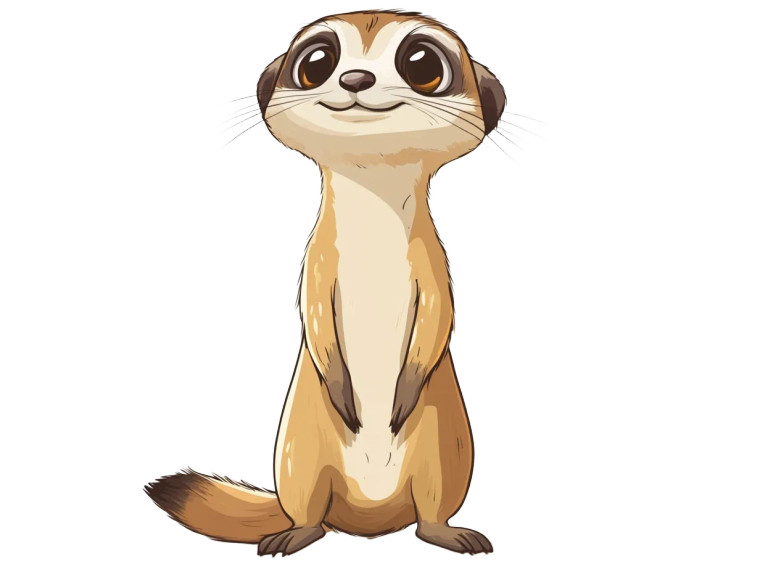 Cute Cartoon Meerkat Standing Vinyl Car Decal Sticker – Waterproof & UV-Resistant 5.31"